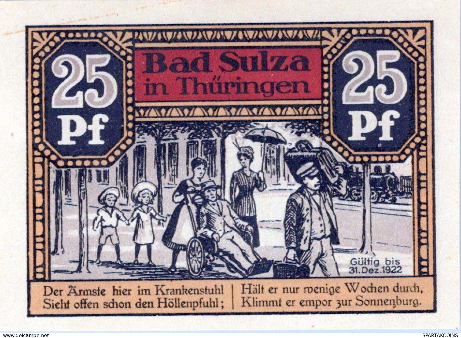 25 PFENNIG 1922 Stadt BAD SULZA Thuringia UNC DEUTSCHLAND Notgeld #PI040 - [11] Local Banknote Issues