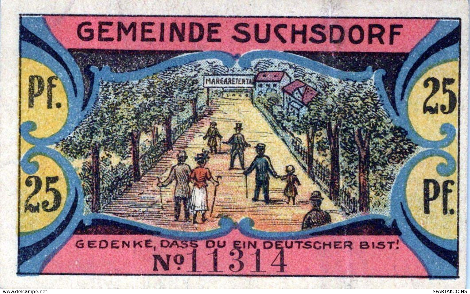 25 PFENNIG 1921 Stadt SUCHSDORF Schleswig-Holstein DEUTSCHLAND Notgeld #PF993 - Lokale Ausgaben