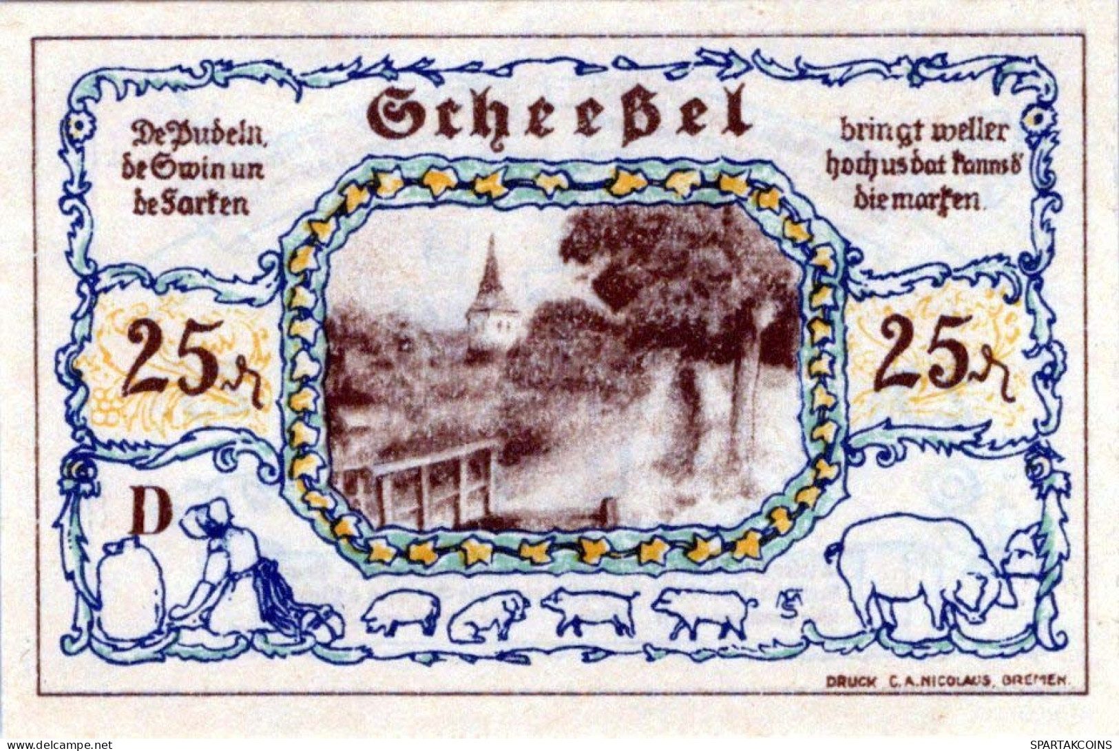 25 PFENNIG 1921 Stadt SCHEESSEL Hanover DEUTSCHLAND Notgeld Banknote #PF965 - Lokale Ausgaben