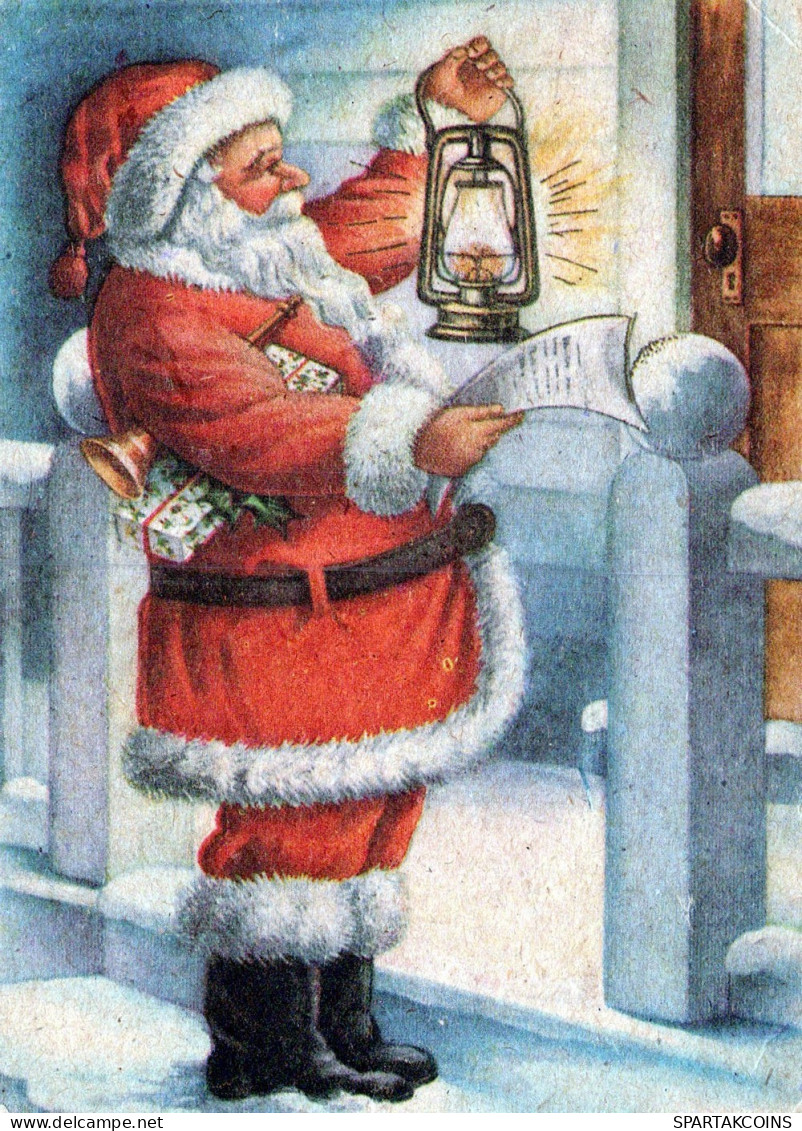 WEIHNACHTSMANN SANTA CLAUS WEIHNACHTSFERIEN Vintage Postkarte CPSM #PAK856.DE - Kerstman