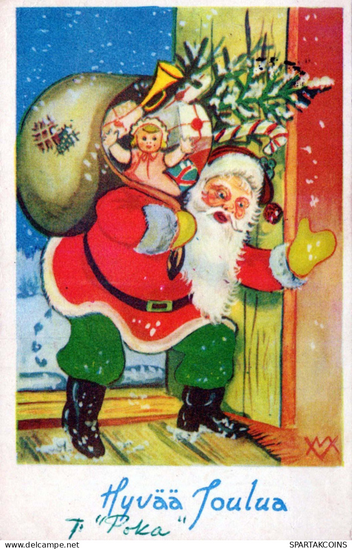 BABBO NATALE Buon Anno Natale Vintage Cartolina CPSMPF #PKG298.IT - Kerstman