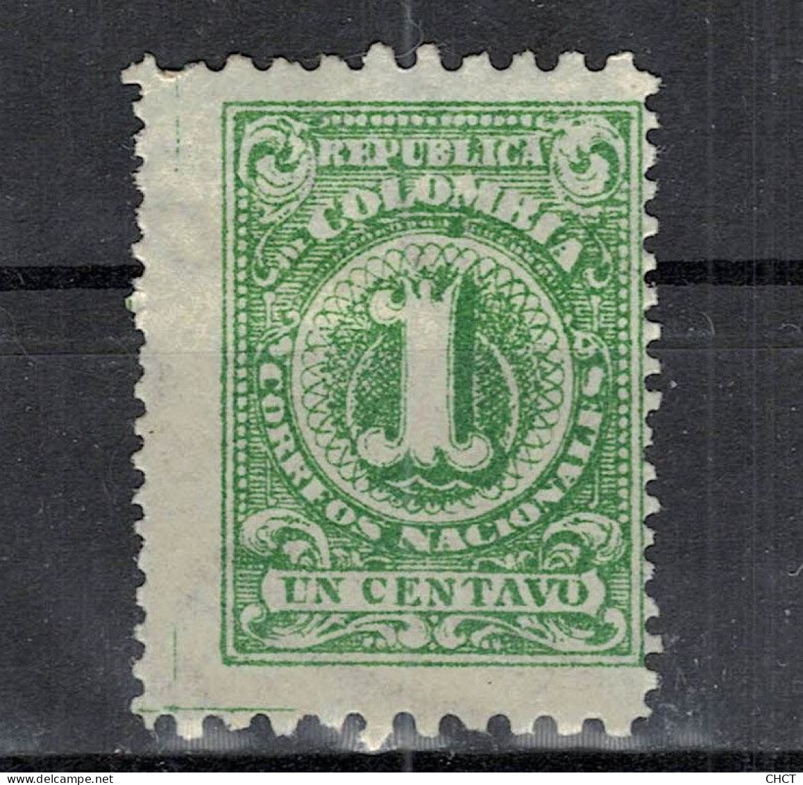 CHCT85 - 1 Centavo Provisional Stamp, Uncentered, MH, 1904 Or 1908, Colombia - Colombie