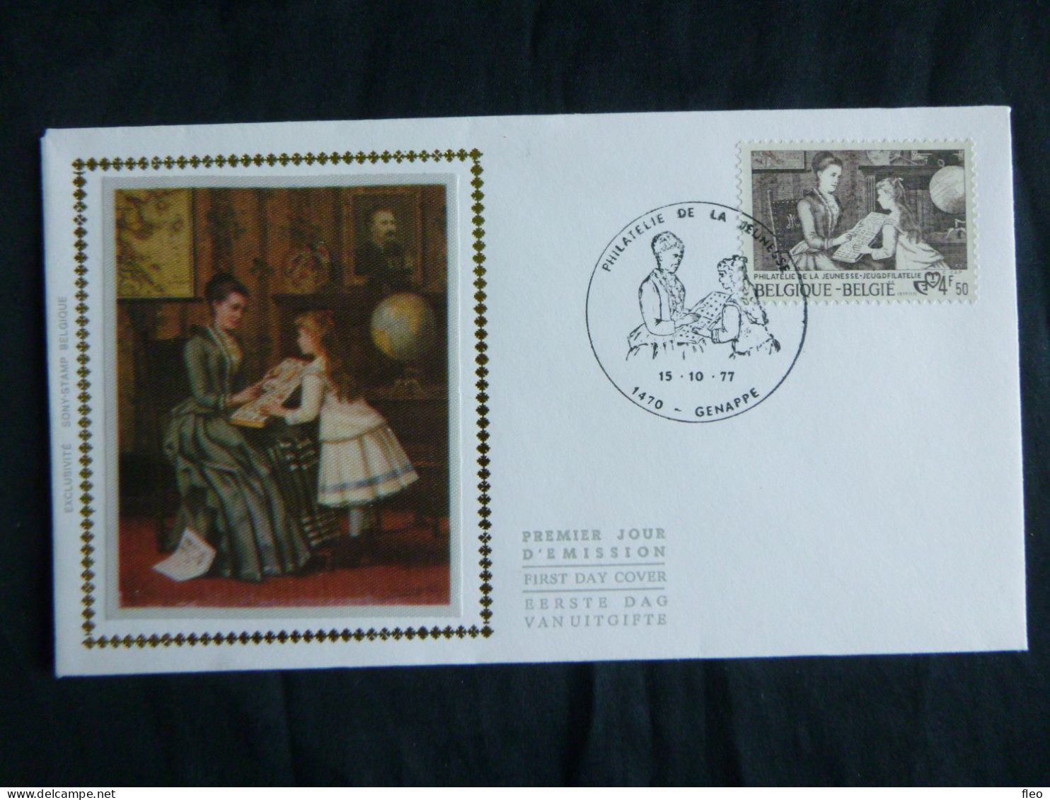 1977 1869 FDC Soie/zijde ( Genappe )  :  "Jeugdfilatelie /  Philatélie De La Jeunesse, Constant Cap (1842-1915)" - 1971-1980