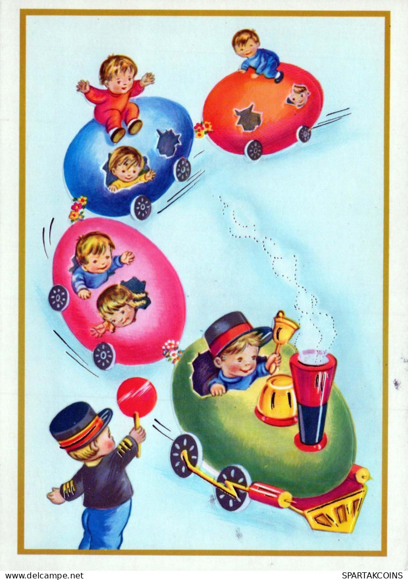 PASQUA BAMBINO UOVO Vintage Cartolina CPSM #PBO305.IT - Ostern