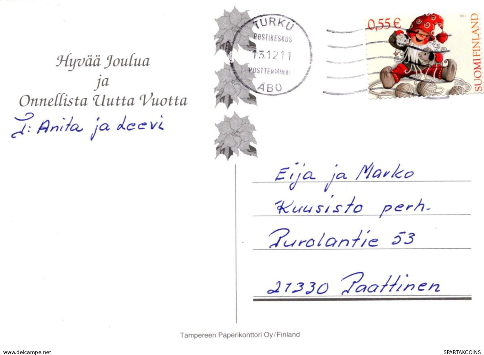 BABBO NATALE Buon Anno Natale Vintage Cartolina CPSM #PBL515.IT - Kerstman