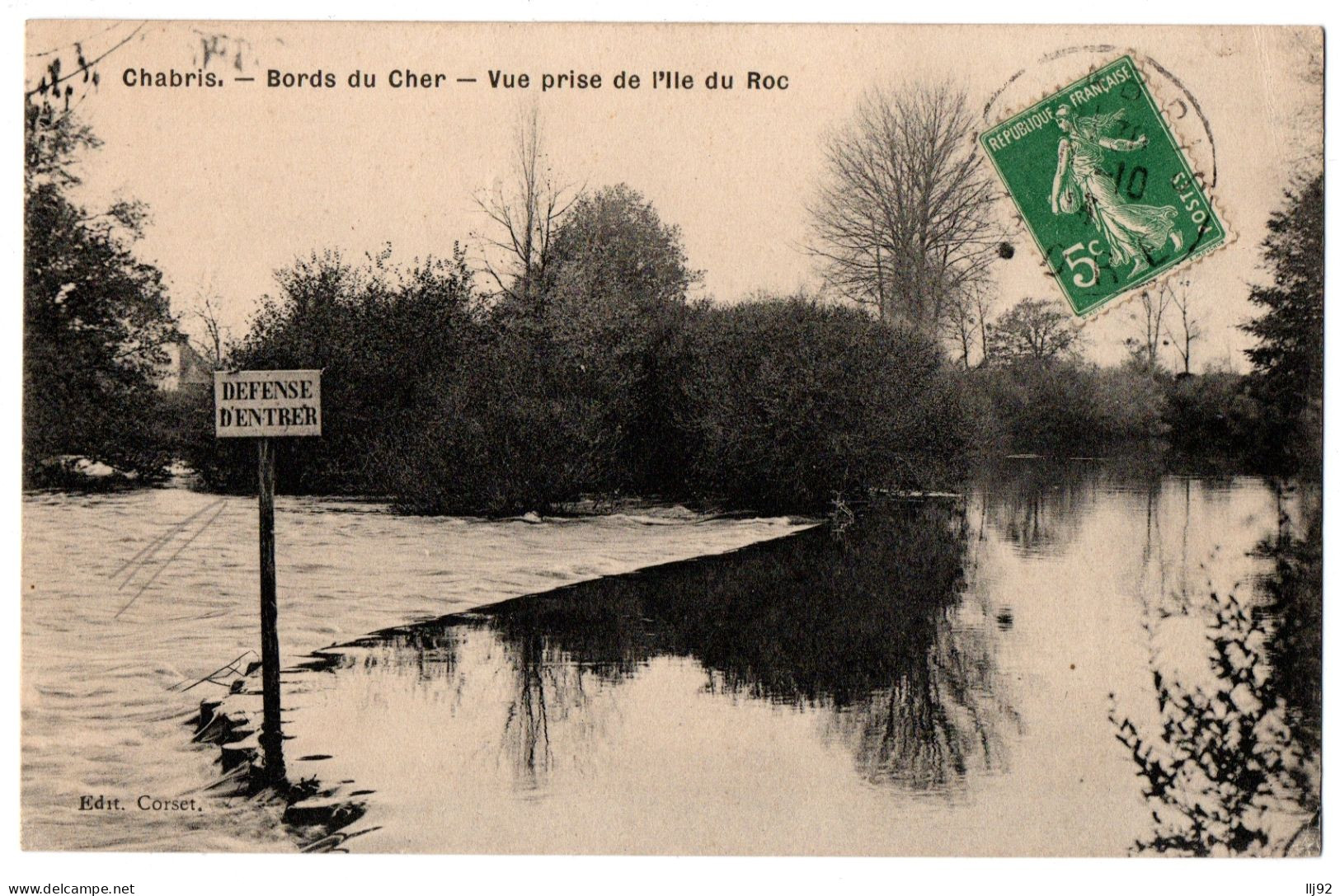 CPA 36 - CHABRIS (Indre) - Bords Du Cher. Vue Prise De L'Ile Du Roc - Ed. Corset - Other & Unclassified