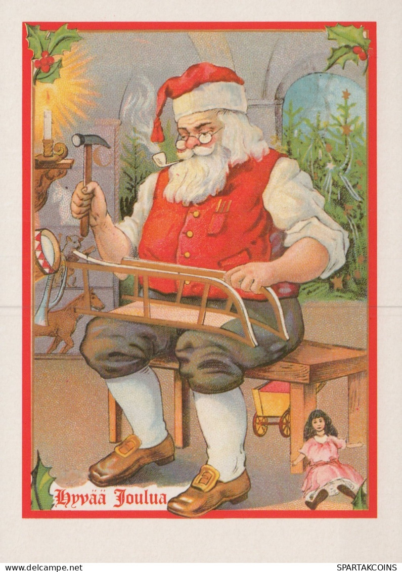 PAPÁ NOEL NAVIDAD Fiesta Vintage Tarjeta Postal CPSM #PAK721.ES - Kerstman