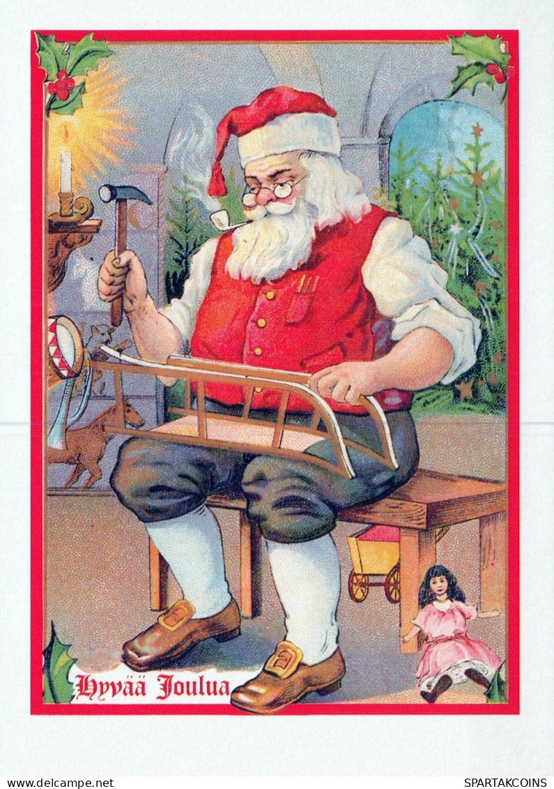 PAPÁ NOEL NAVIDAD Fiesta Vintage Tarjeta Postal CPSM #PAK721.ES - Kerstman