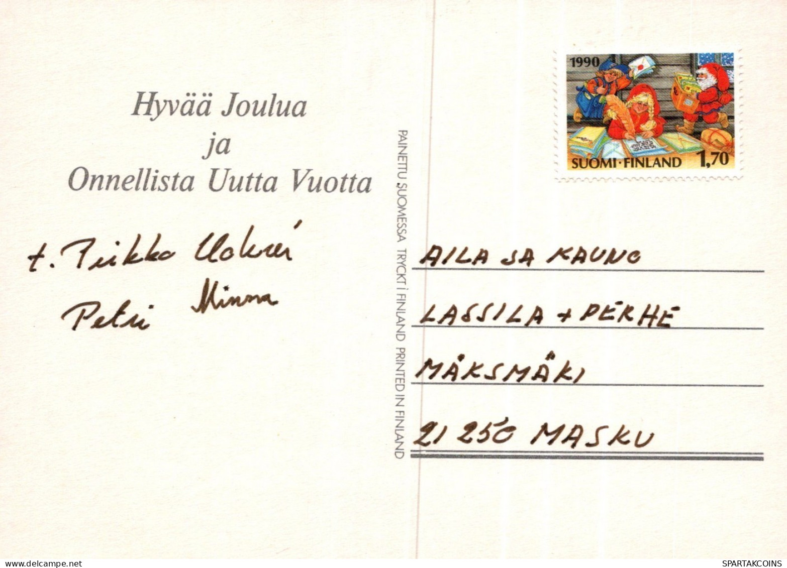 PAPÁ NOEL NAVIDAD Fiesta Vintage Tarjeta Postal CPSM #PAK658.ES - Kerstman
