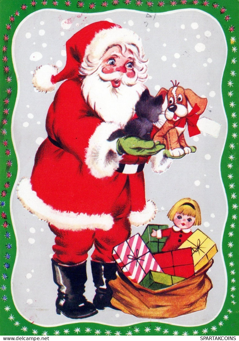 PAPÁ NOEL NAVIDAD Fiesta Vintage Tarjeta Postal CPSM #PAJ609.ES - Santa Claus
