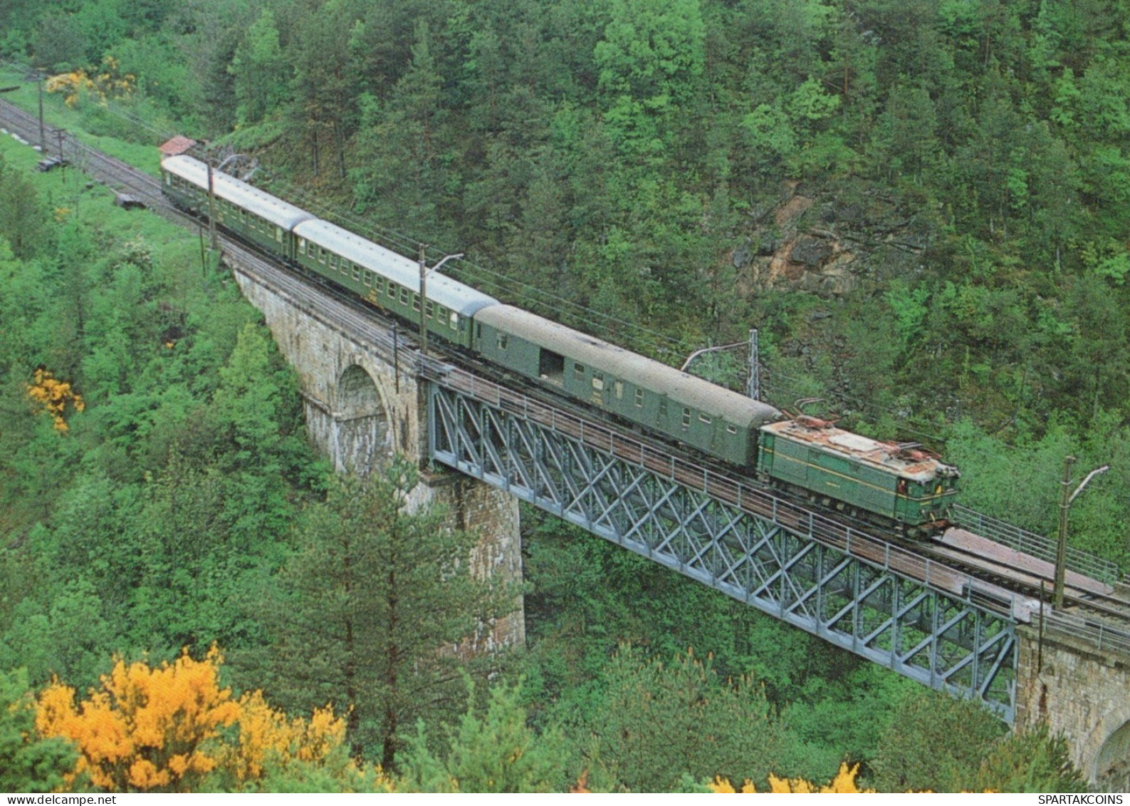 TREN TRANSPORTE Ferroviario Vintage Tarjeta Postal CPSM #PAA694.ES - Trains