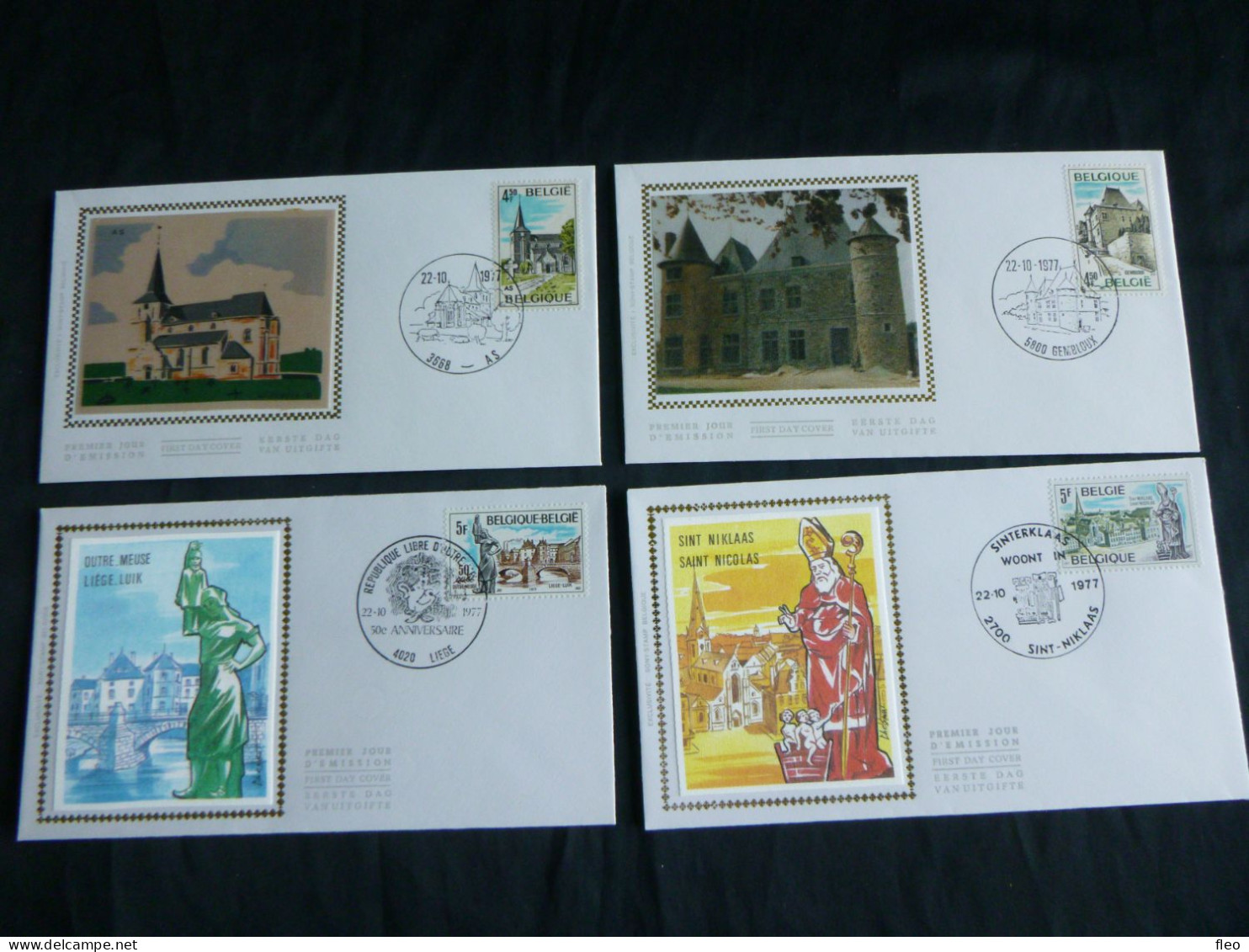 1977 1870 1871 1872 & 1873 FDC's Soie-zijde: " Tourisme " - 1971-1980