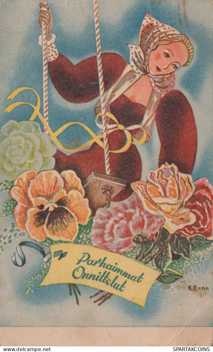 FLOWERS Vintage Ansichtskarte Postkarte CPA #PKE572.DE - Blumen