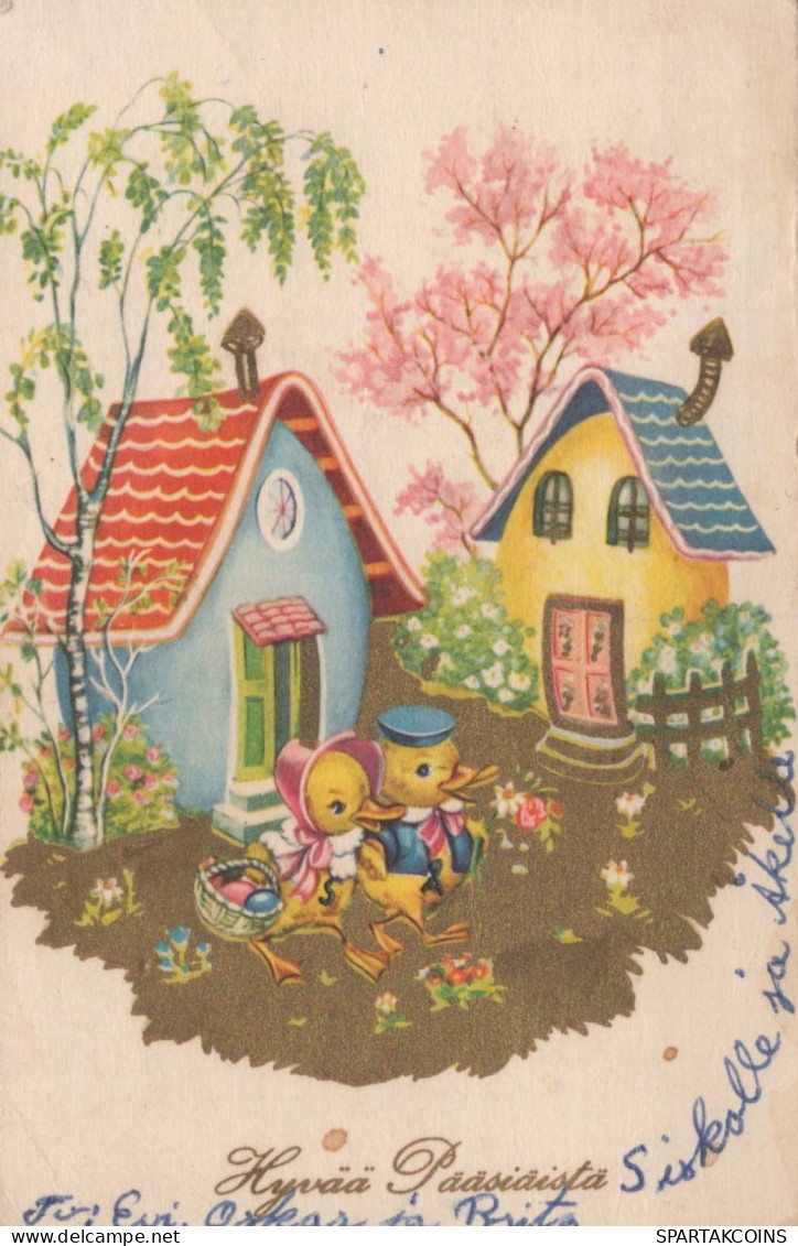 OSTERN HUHN EI Vintage Ansichtskarte Postkarte CPA #PKE193.DE - Ostern