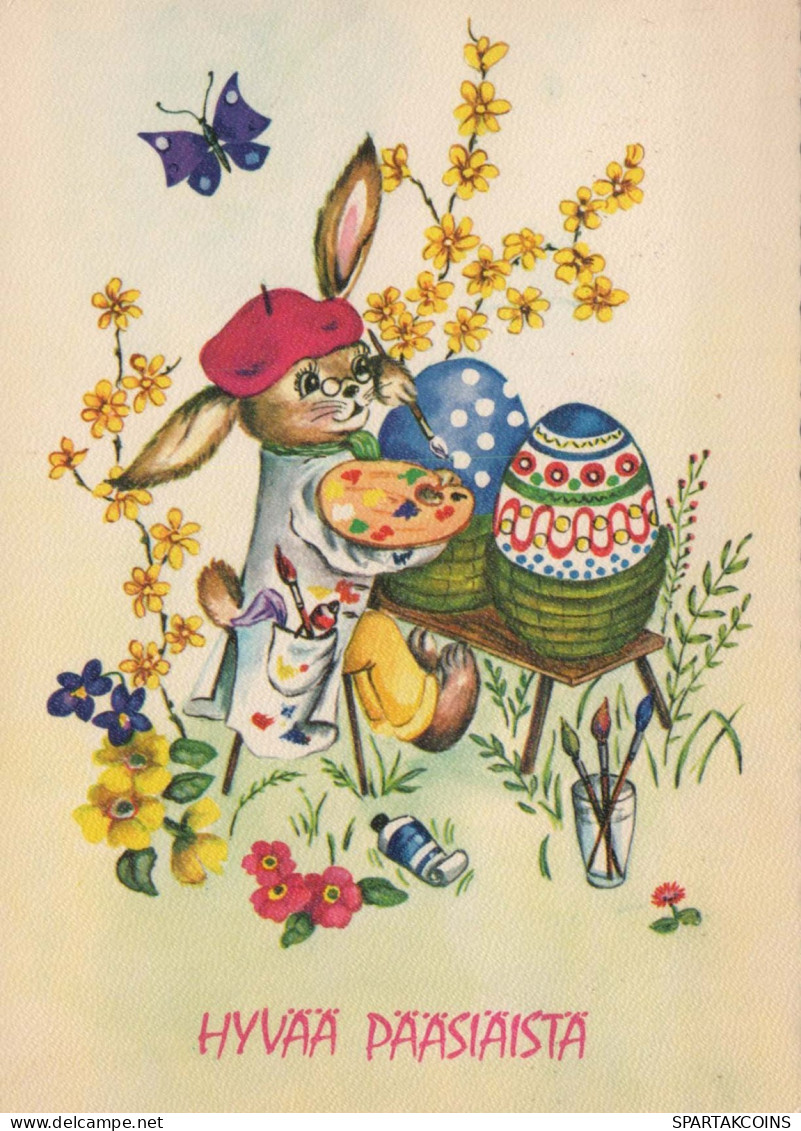 OSTERN KANINCHEN Vintage Ansichtskarte Postkarte CPSM #PBO433.DE - Ostern