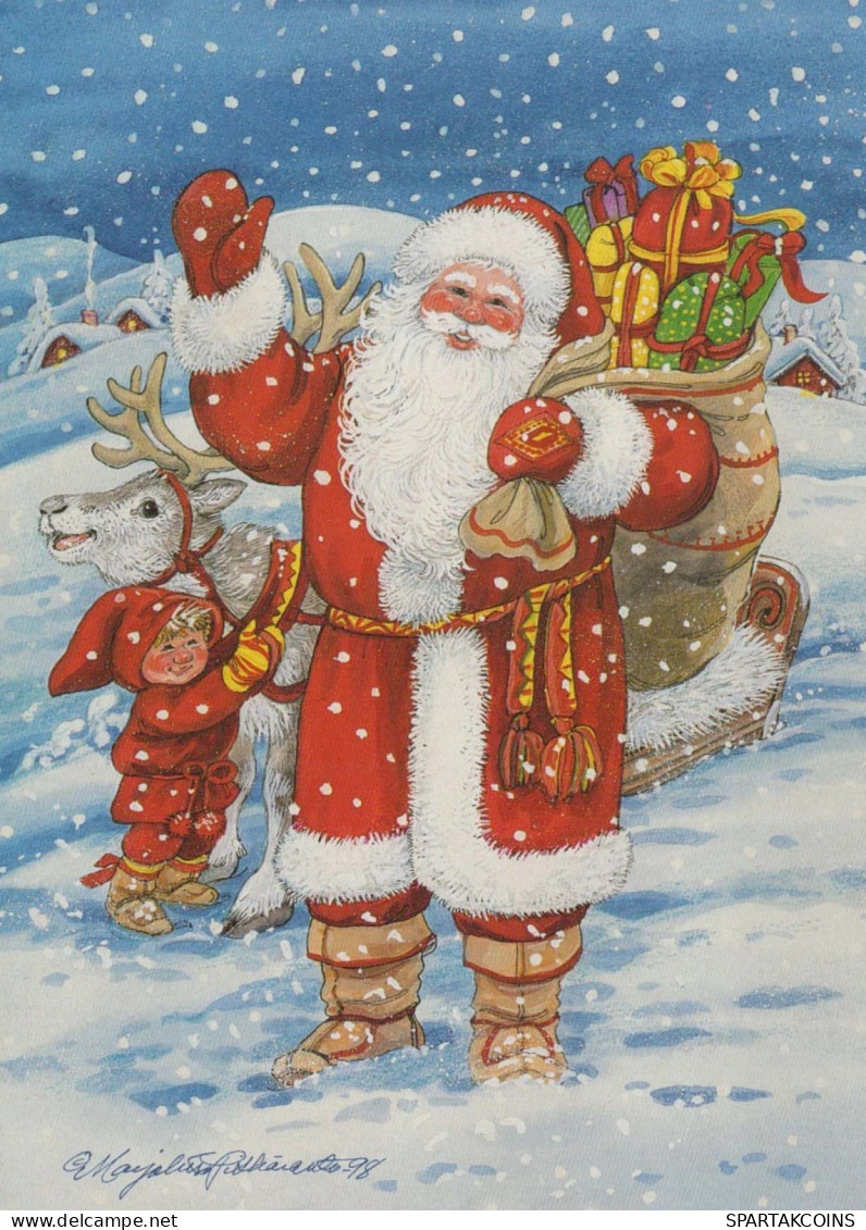 WEIHNACHTSMANN SANTA CLAUS Neujahr Weihnachten Vintage Ansichtskarte Postkarte CPSM #PBL056.DE - Kerstman