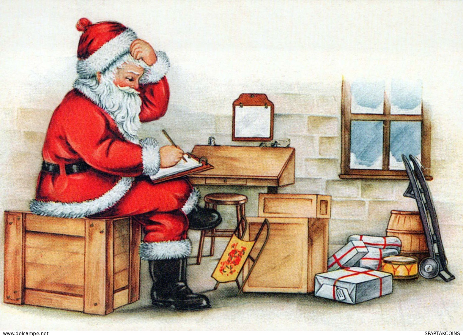 WEIHNACHTSMANN SANTA CLAUS Neujahr Weihnachten Vintage Ansichtskarte Postkarte CPSM #PBB068.DE - Kerstman