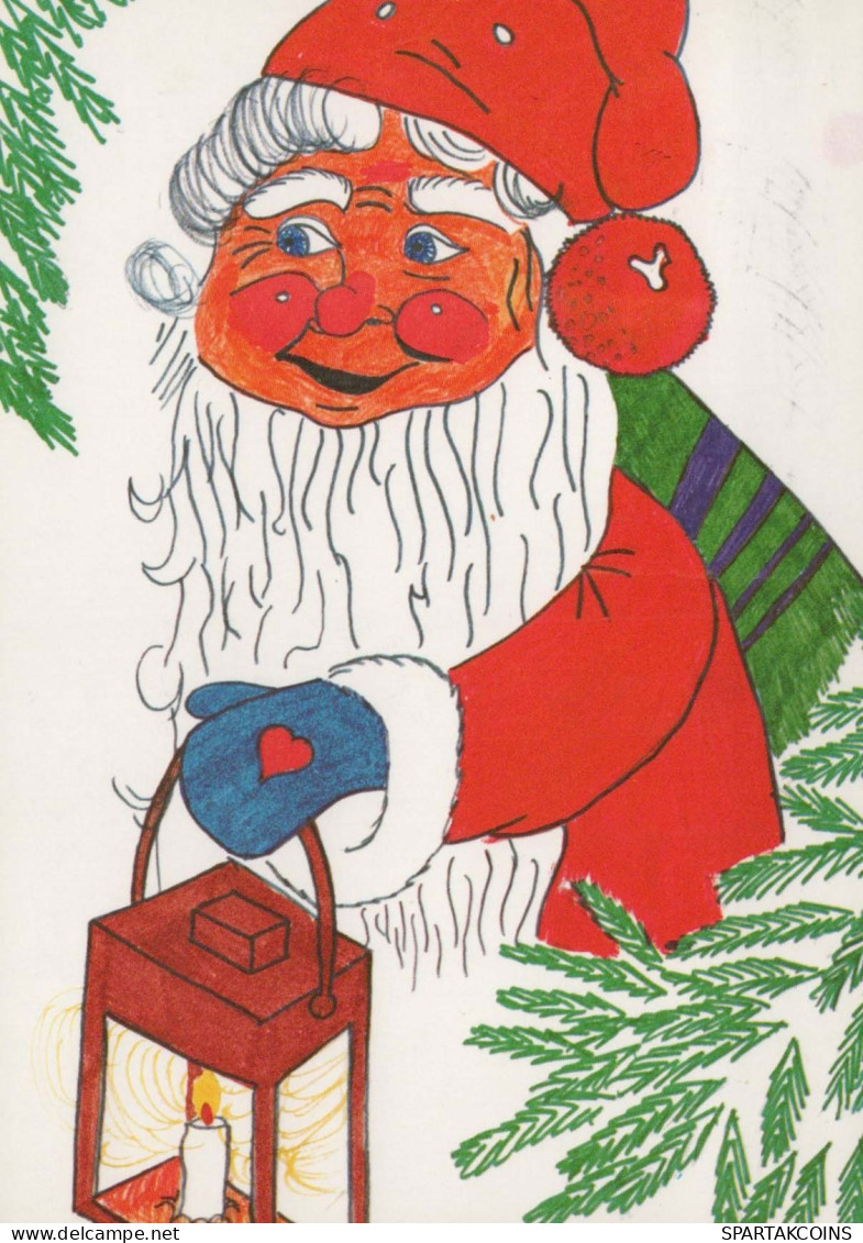 PÈRE NOËL Bonne Année Noël Vintage Carte Postale CPSM #PAU488.FR - Santa Claus