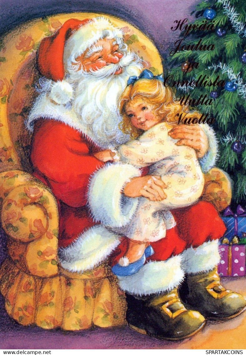 PÈRE NOËL ENFANT NOËL Fêtes Voeux Vintage Carte Postale CPSM #PAK241.FR - Santa Claus