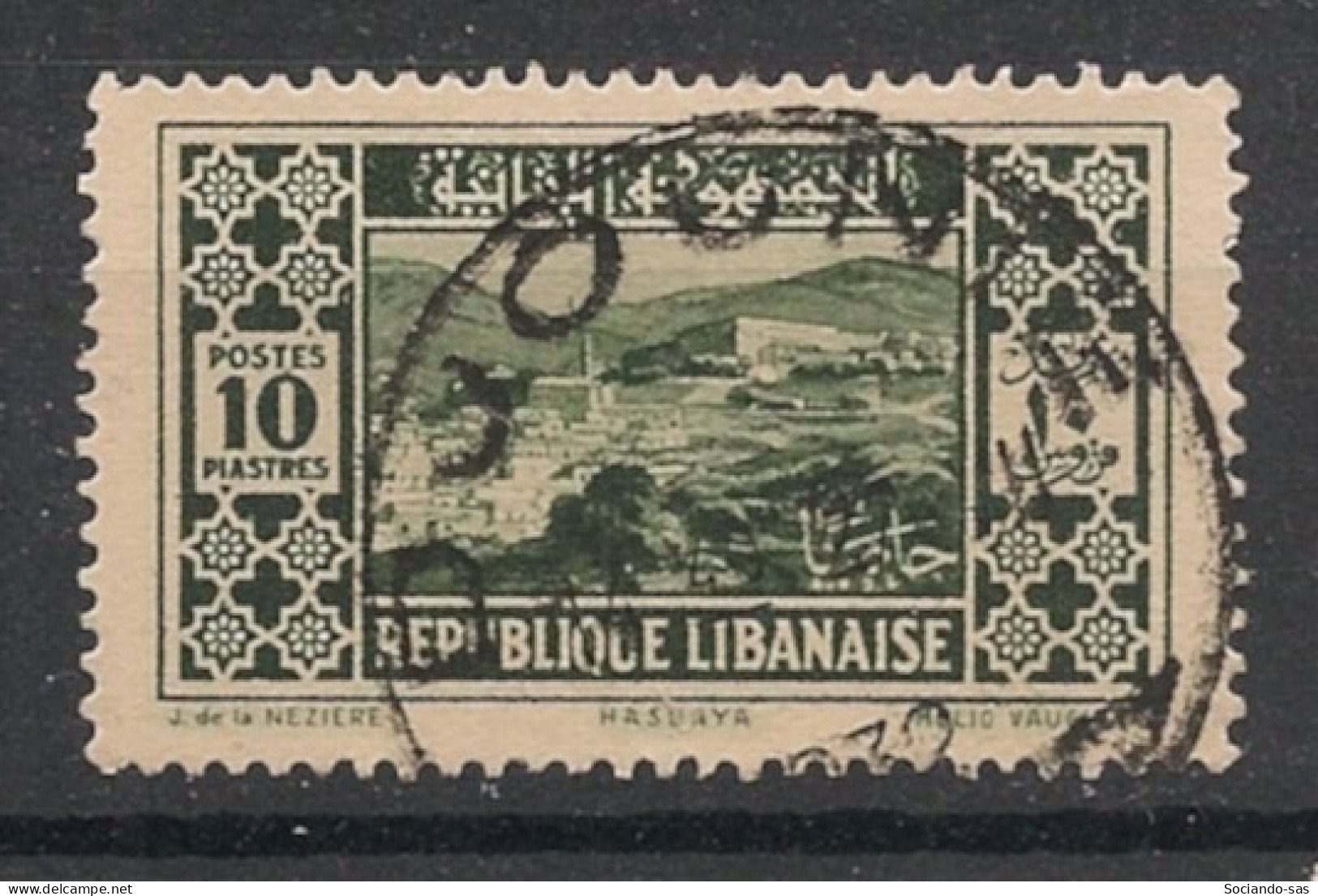 GRAND LIBAN - 1930-35 - N°YT. 144 - Hasbaya 10pi Vert-noir - Oblitéré / Used - Gebraucht