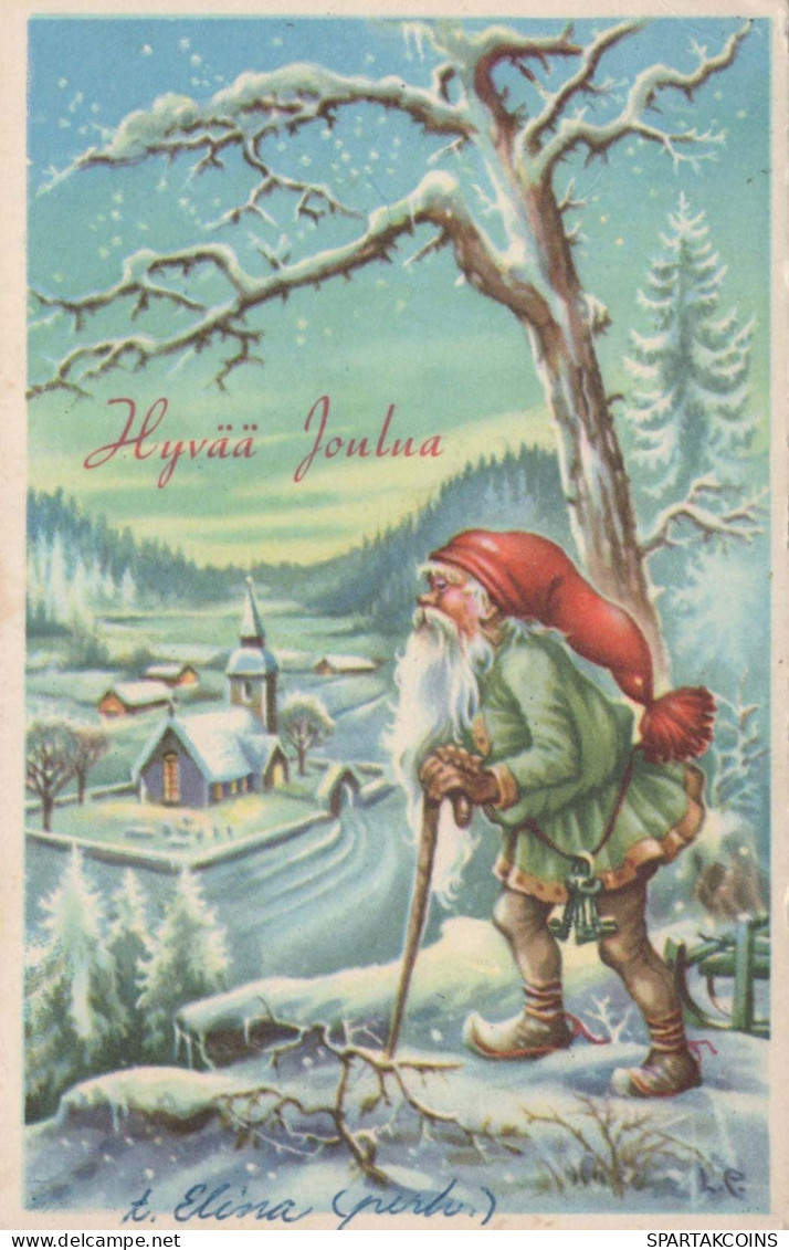 PAPÁ NOEL Feliz Año Navidad Vintage Tarjeta Postal CPSMPF #PKG357.ES - Kerstman