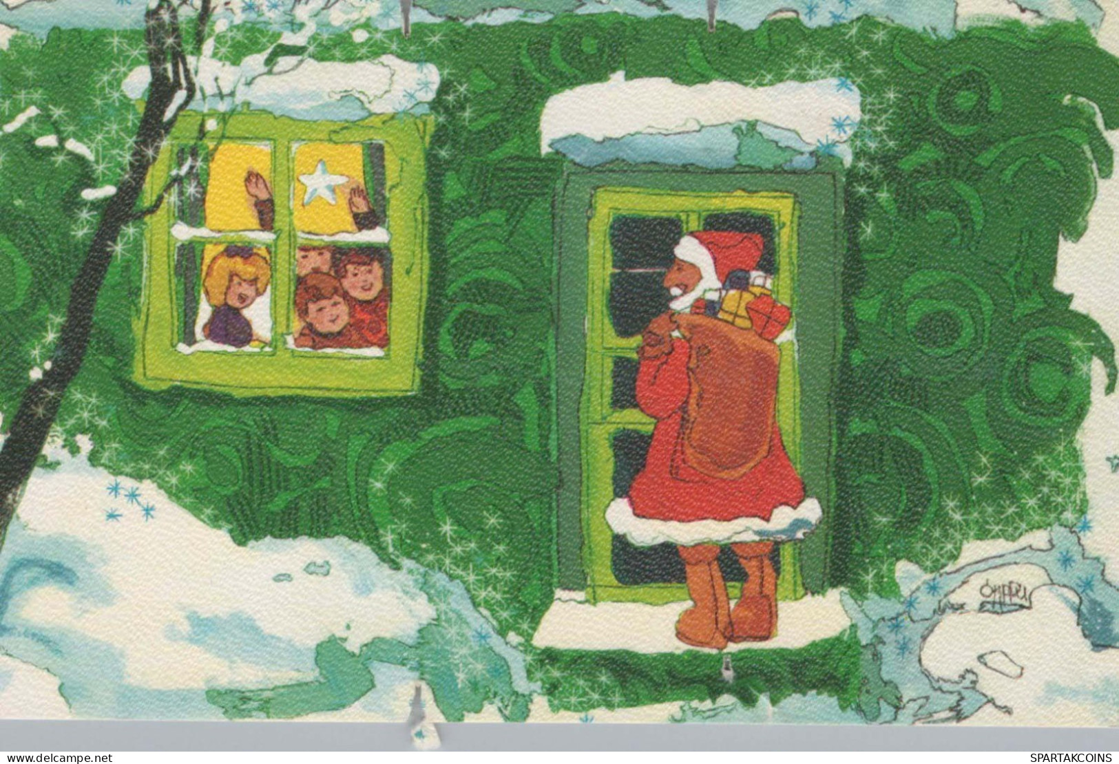 PAPÁ NOEL Feliz Año Navidad Vintage Tarjeta Postal CPSMPF #PKG426.ES - Kerstman