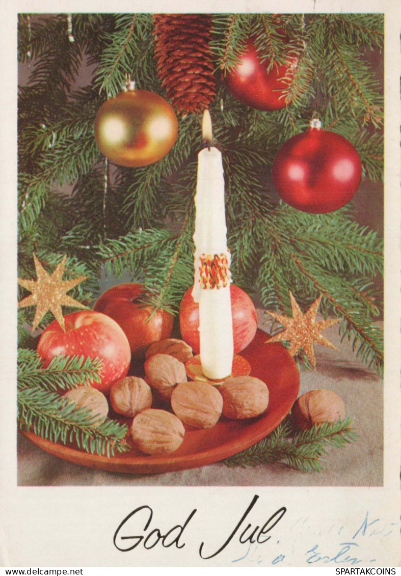 Feliz Año Navidad VELA Vintage Tarjeta Postal CPSM #PBA427.ES - Año Nuevo