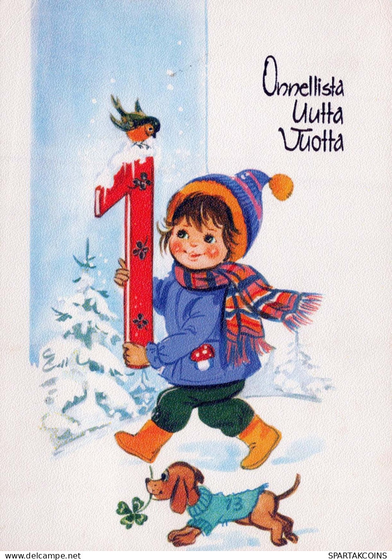 Happy New Year Christmas CHILDREN Vintage Postcard CPSM #PAU017.GB - New Year