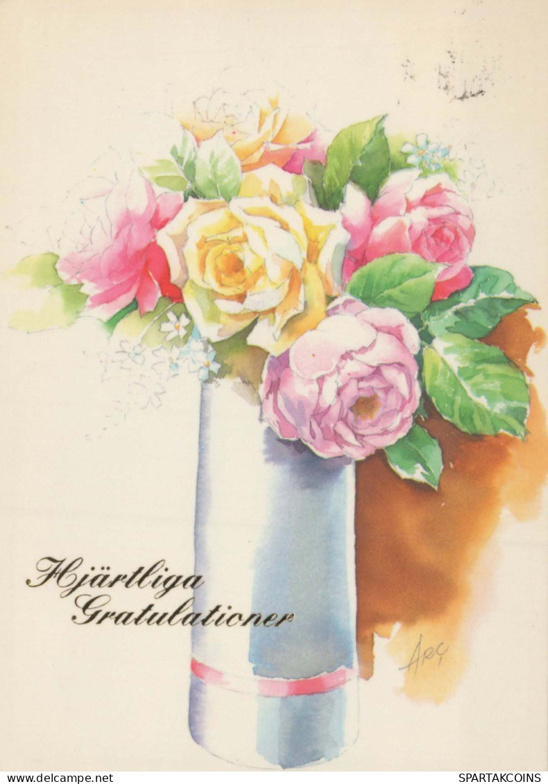 FLOWERS Vintage Postcard CPSM #PAS591.GB - Flowers