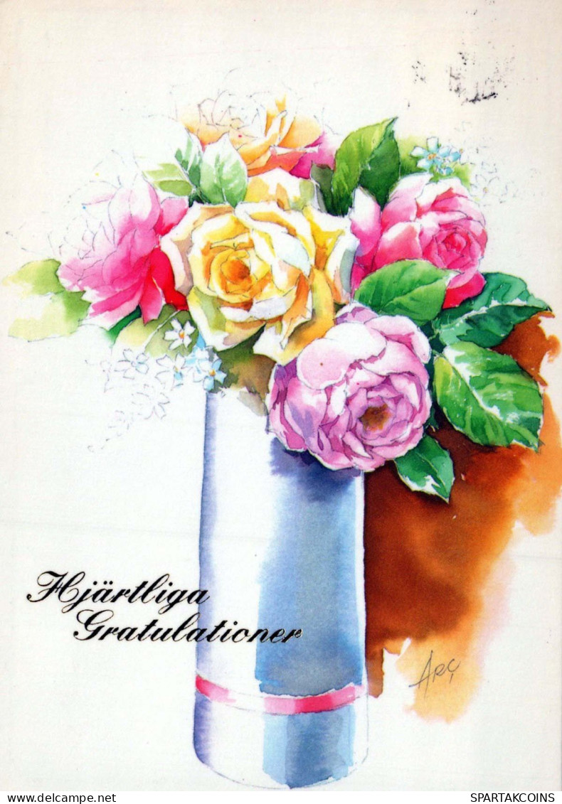 FLOWERS Vintage Postcard CPSM #PAS591.GB - Flowers
