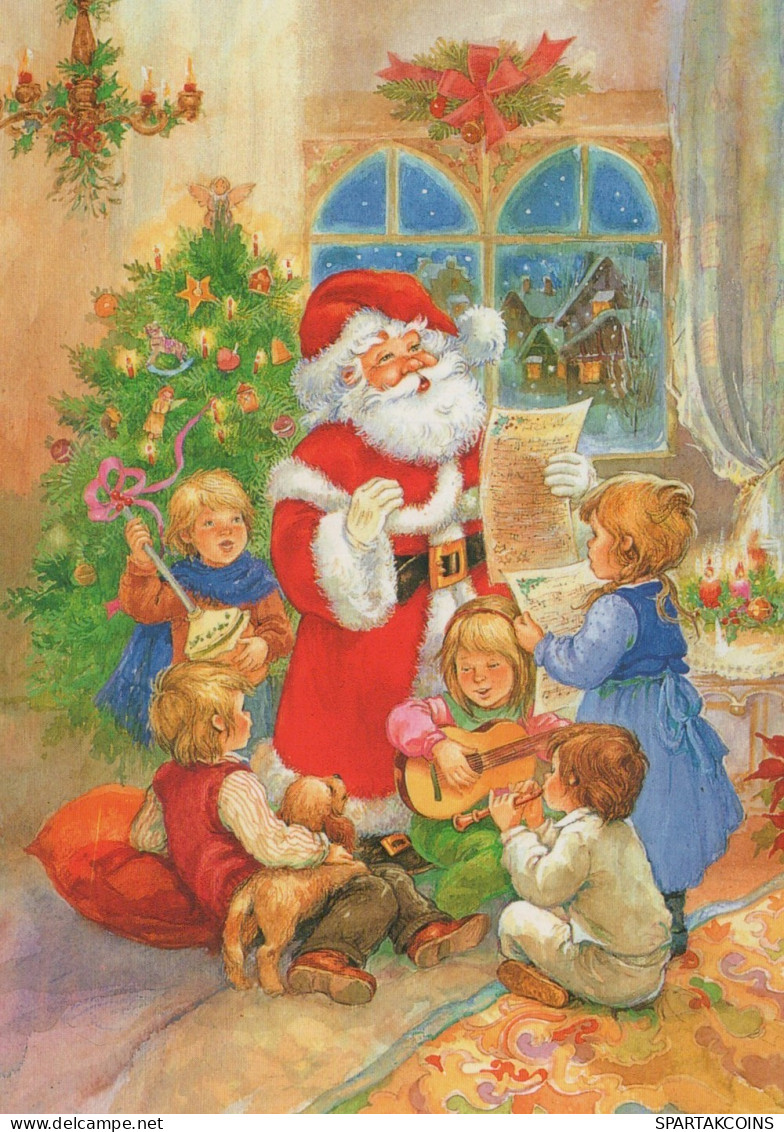 SANTA CLAUS CHILDREN CHRISTMAS Holidays Vintage Postcard CPSM #PAK238.GB - Kerstman