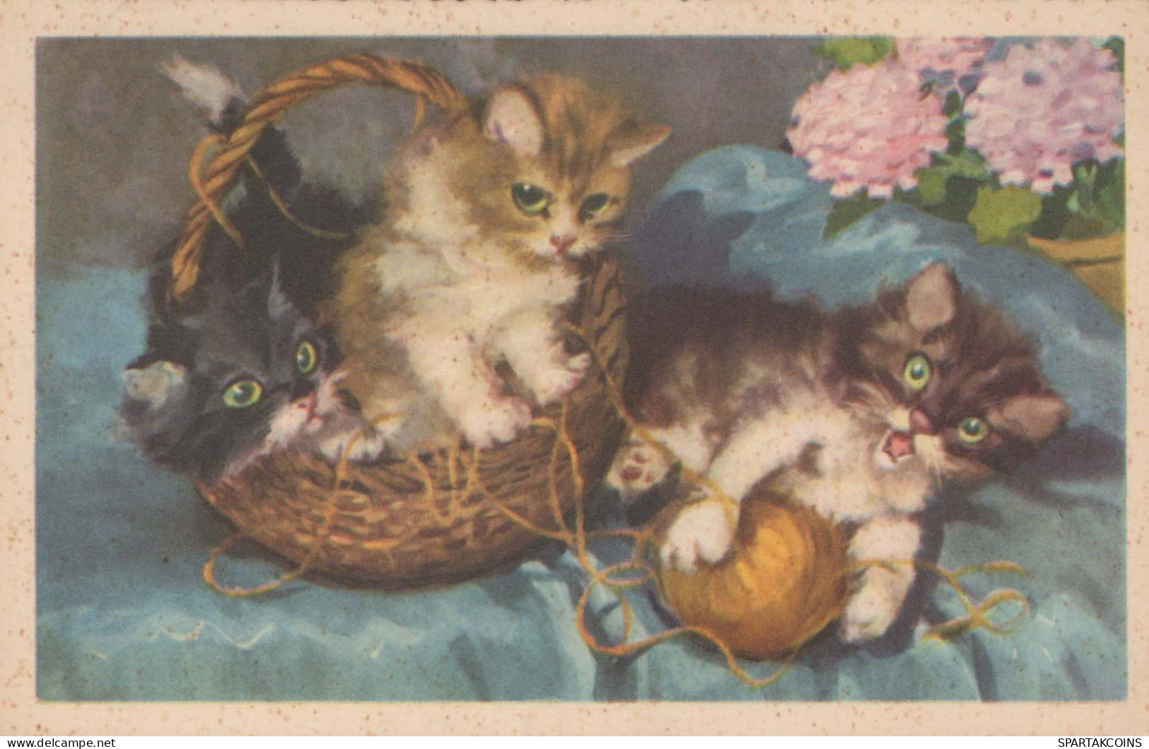 CHAT CHAT Animaux Vintage Carte Postale CPA #PKE755.FR - Chats