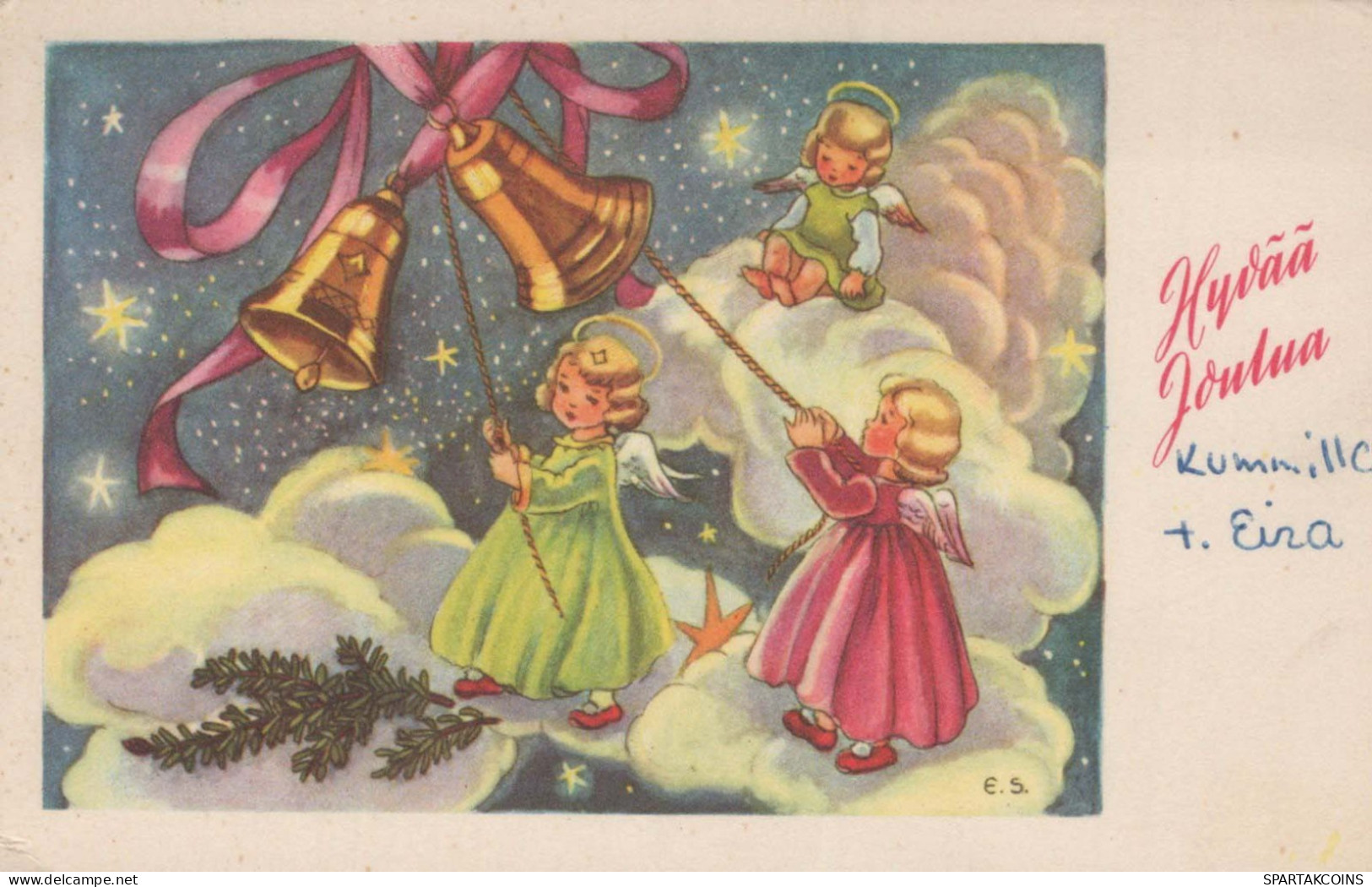 ANGE Noël Vintage Carte Postale CPA #PKE130.FR - Anges