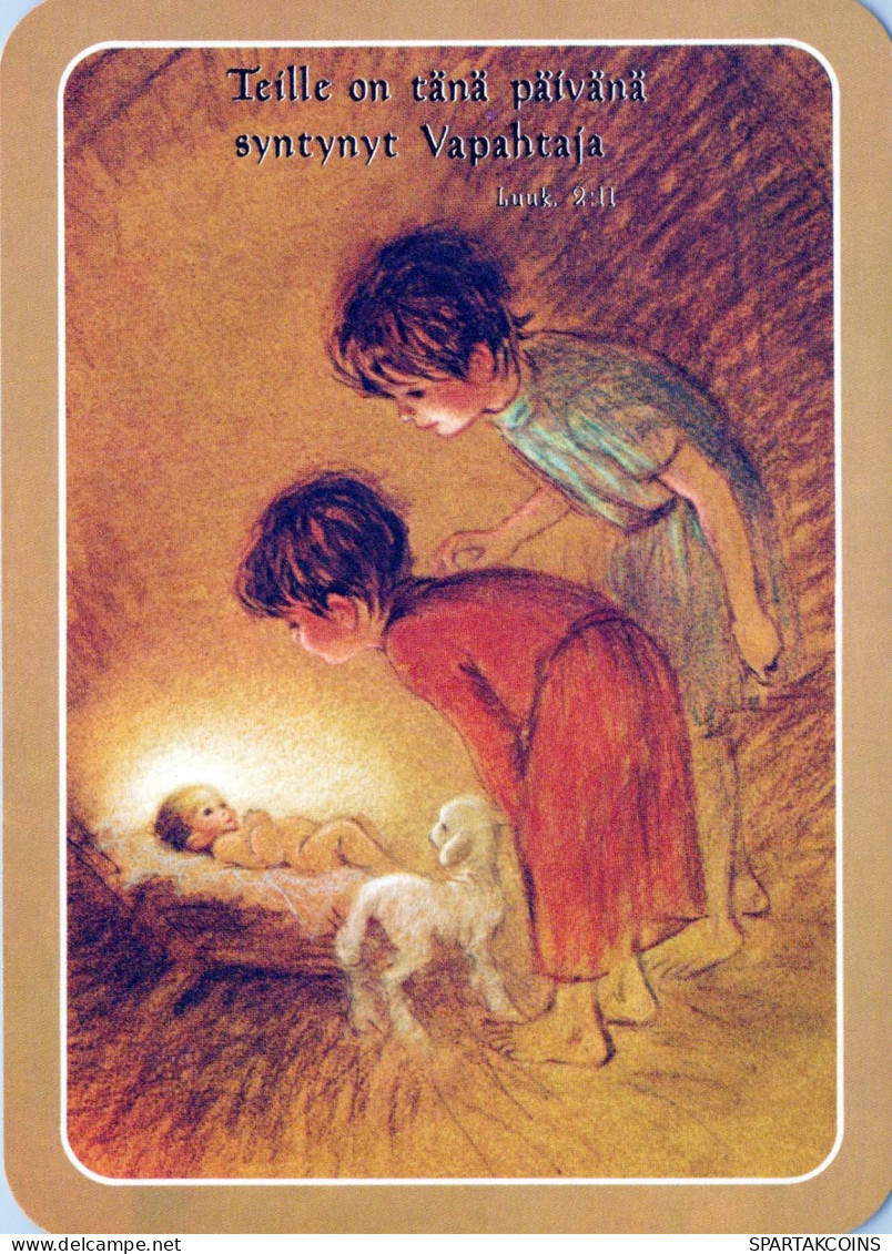 ENFANTS Scène Paysage Bébé JÉSUS Vintage Carte Postale CPSM #PBB591.FR - Taferelen En Landschappen