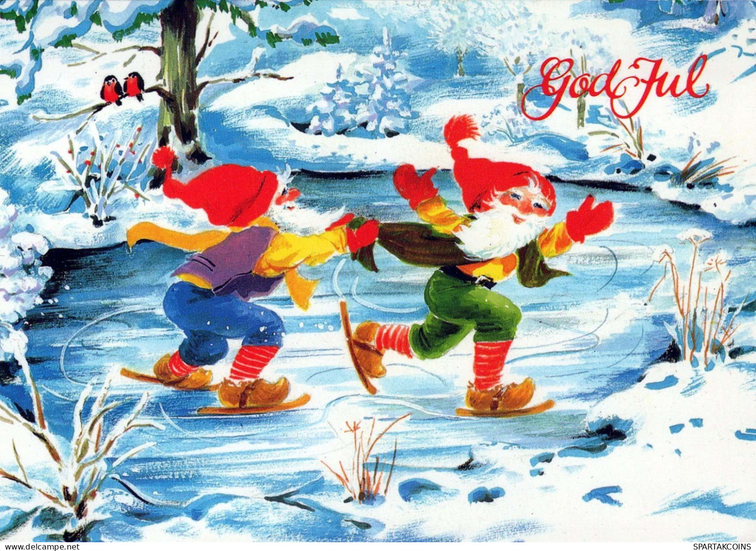 Bonne Année Noël GNOME Vintage Carte Postale CPSM #PBA934.FR - Nieuwjaar