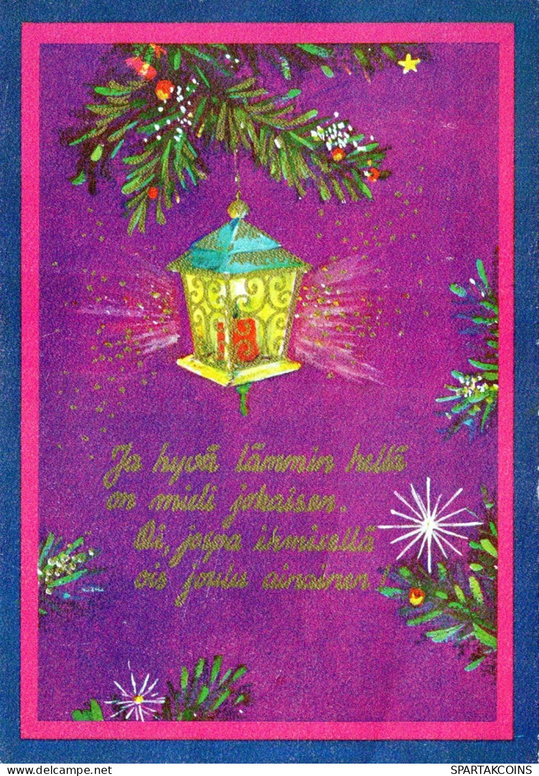 Bonne Année Noël BOUGIE Vintage Carte Postale CPSM #PAW013.FR - Nouvel An