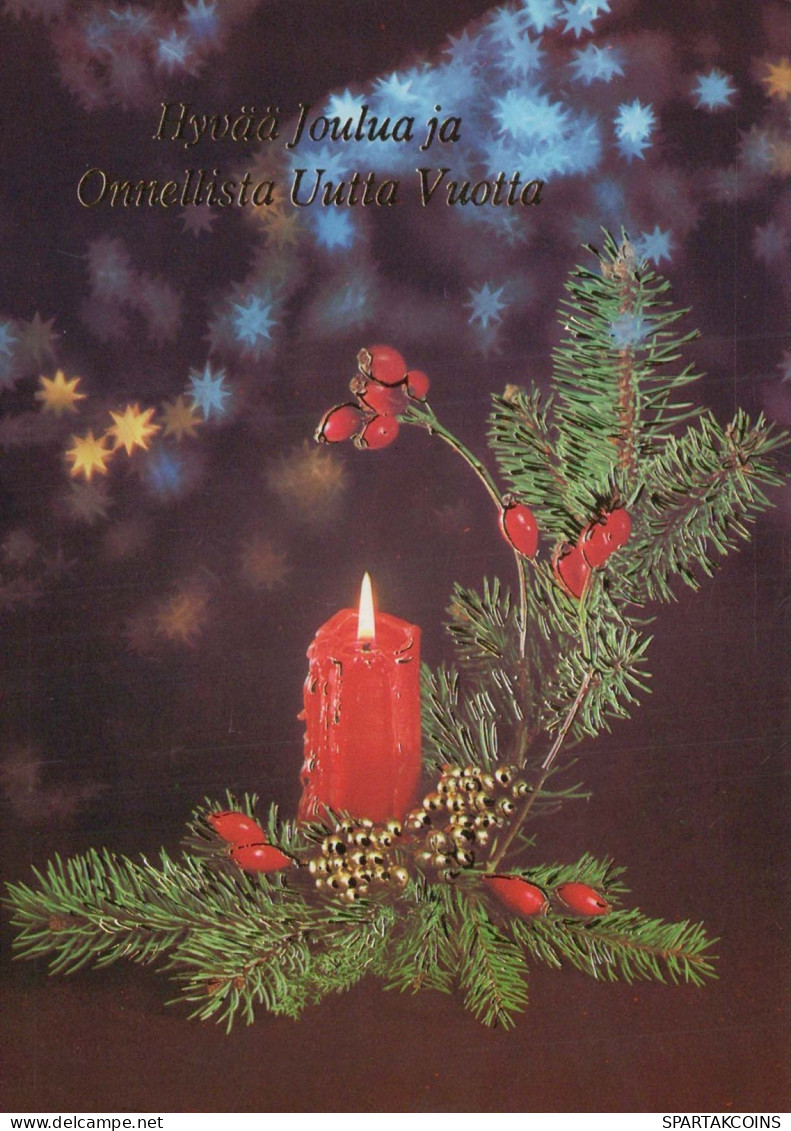 Bonne Année Noël BOUGIE Vintage Carte Postale CPSM #PAV526.FR - Año Nuevo