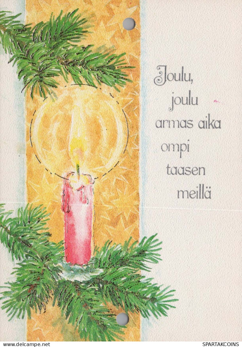 Bonne Année Noël BOUGIE Vintage Carte Postale CPSM #PAV342.FR - Año Nuevo