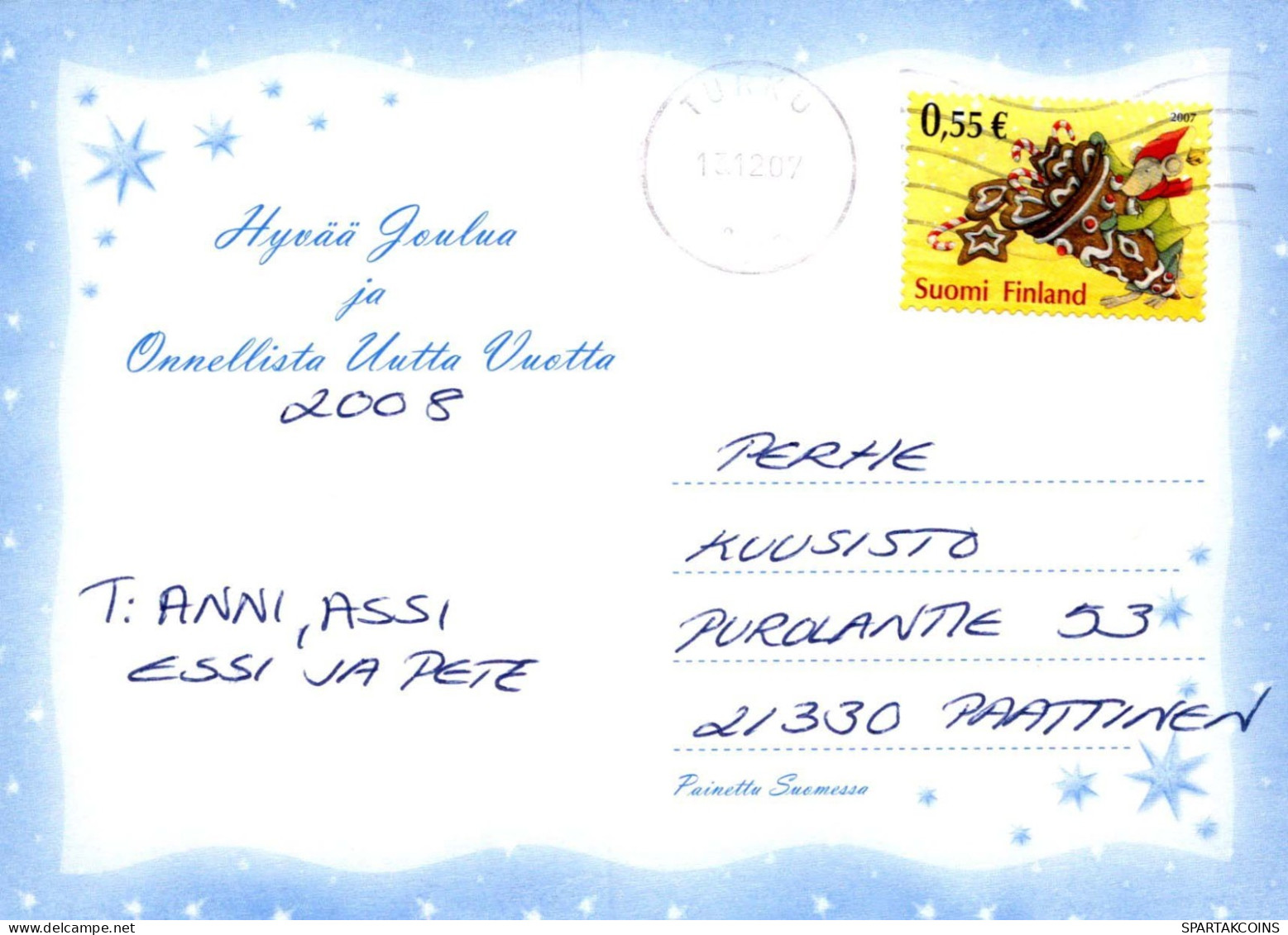 Bonne Année Noël OURS EN PELUCHE Vintage Carte Postale CPSM #PAU888.FR - Nouvel An