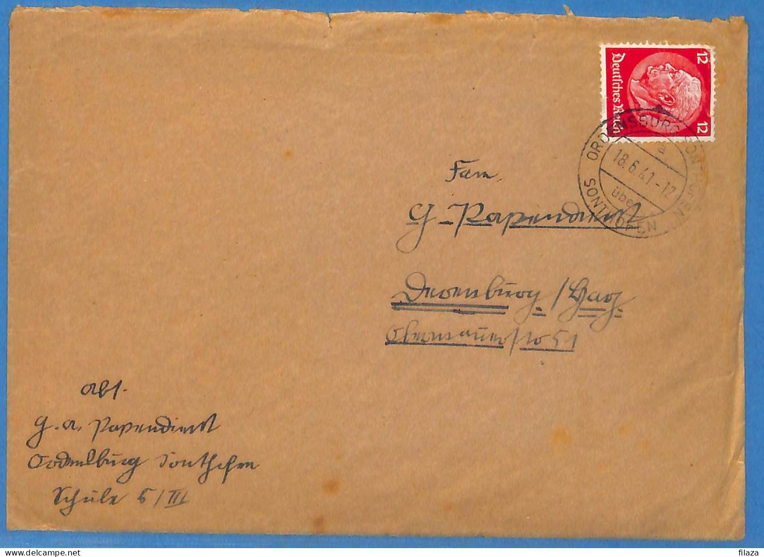 Allemagne Reich 1941 - Lettre De Ordensburg - G33520 - Briefe U. Dokumente