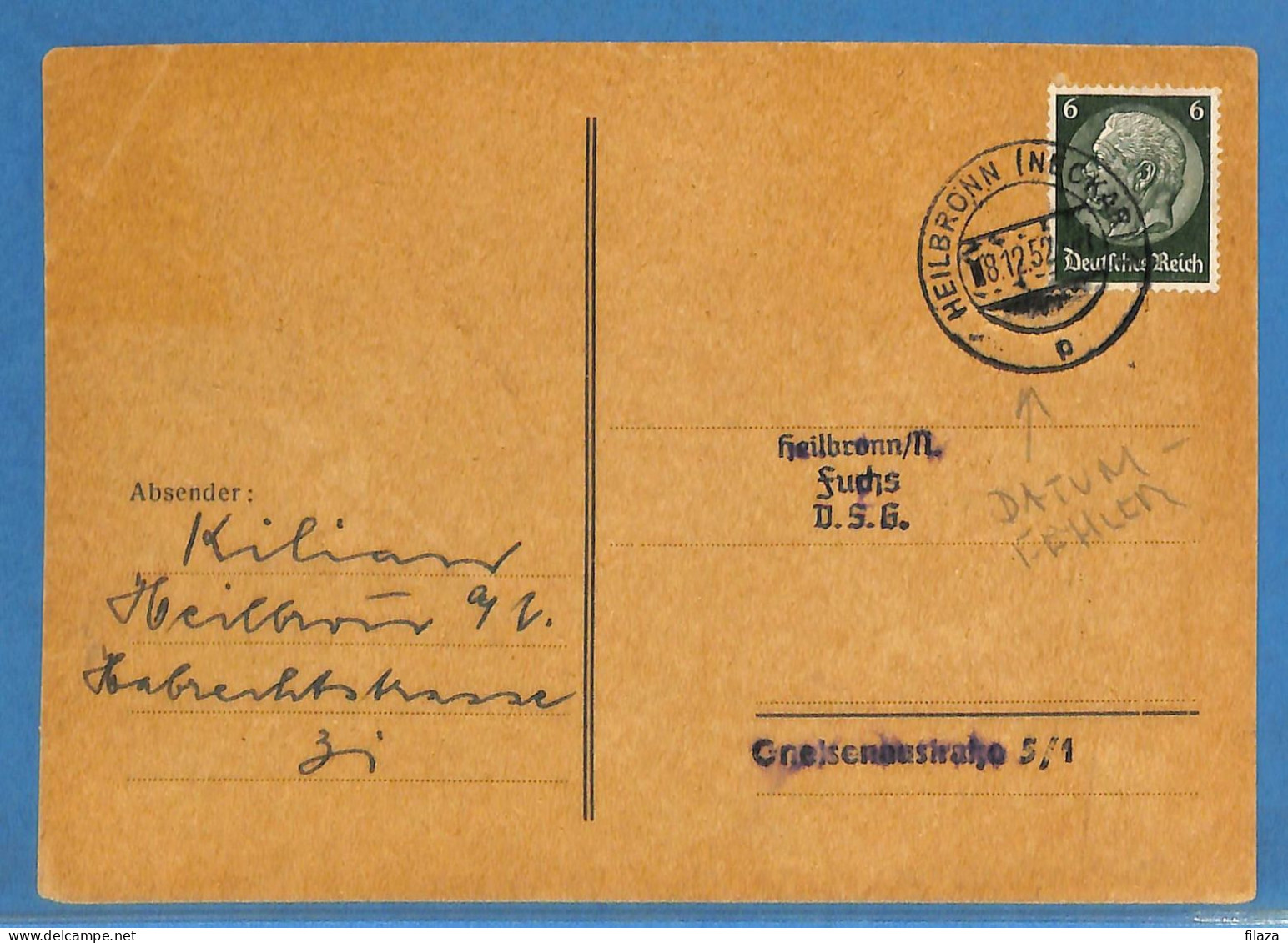 Allemagne Reich 1952!! - Carte Postale De Heilbronn - G33483 - Briefe U. Dokumente