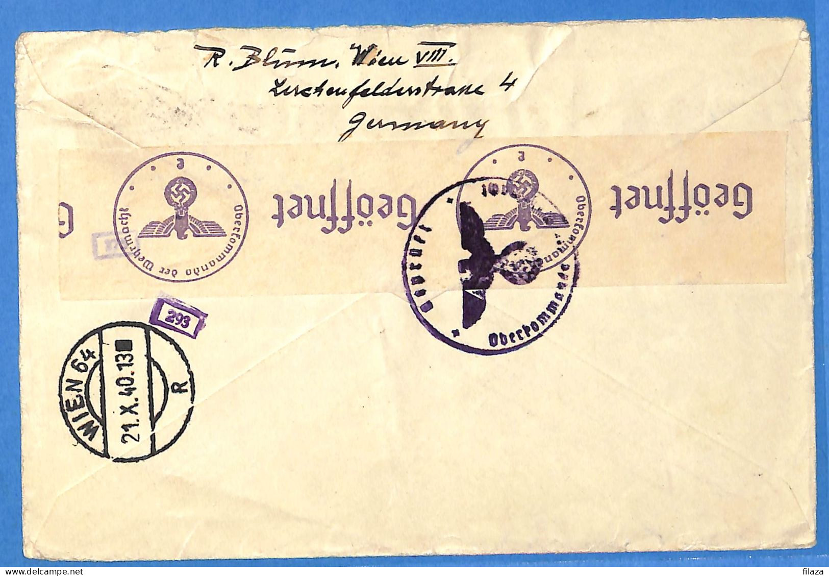 Allemagne Reich 1940 - Lettre Par Avion Avec Censure De Wien Ux USA - G33466 - Covers & Documents