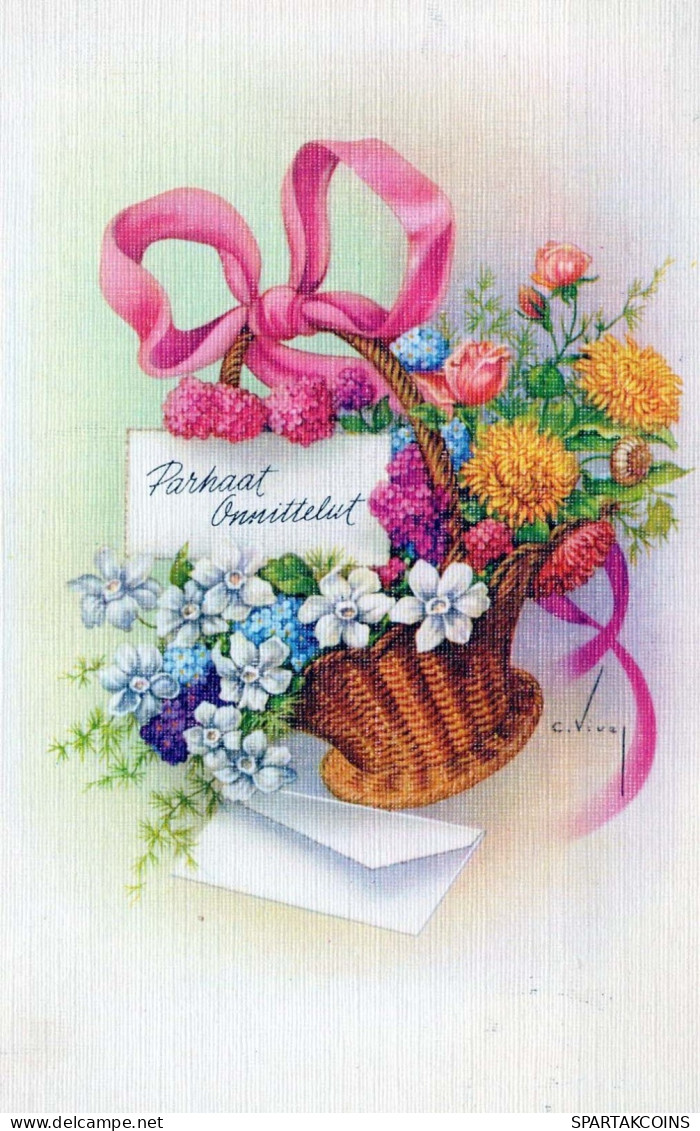 FLOWERS Vintage Postcard CPSMPF #PKG053.GB - Fleurs