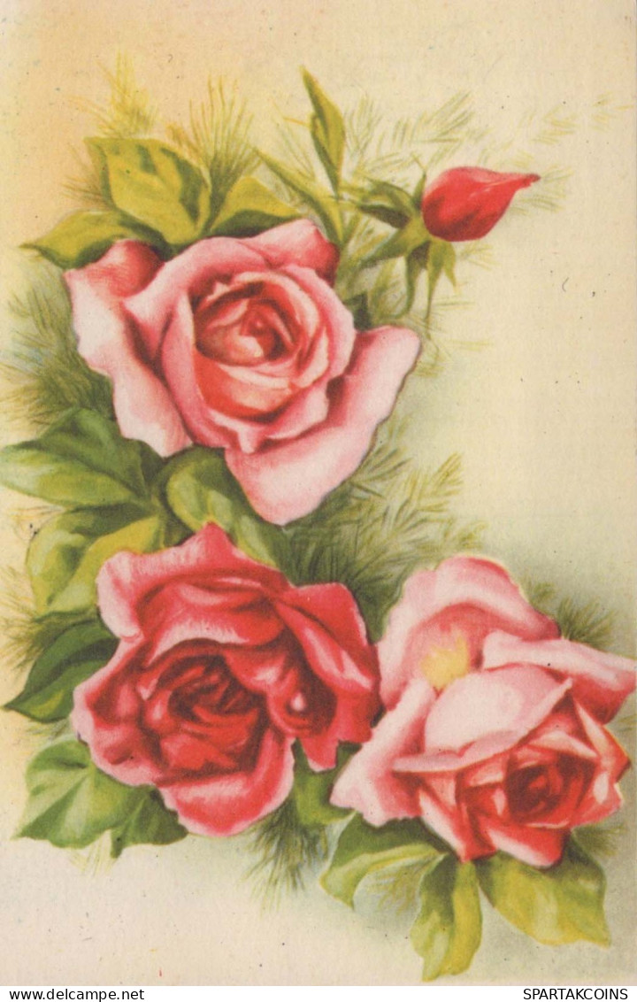 FLOWERS Vintage Postcard CPA #PKE630.GB - Flowers