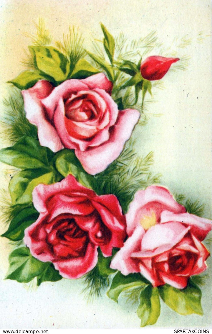 FLOWERS Vintage Postcard CPA #PKE630.GB - Flowers