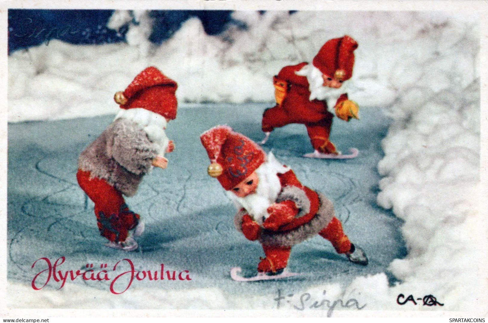 Happy New Year Christmas GNOME Vintage Postcard CPSMPF #PKD990.GB - Nouvel An