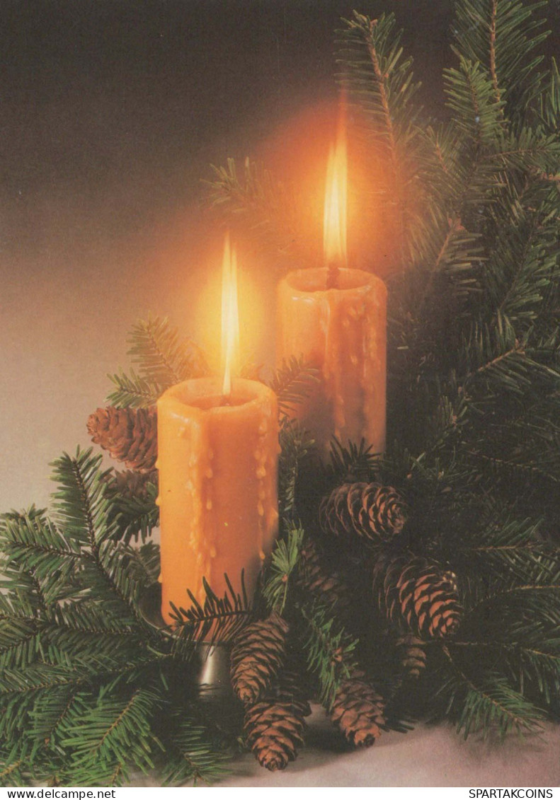 Happy New Year Christmas CANDLE Vintage Postcard CPSM #PBN927.GB - Nouvel An