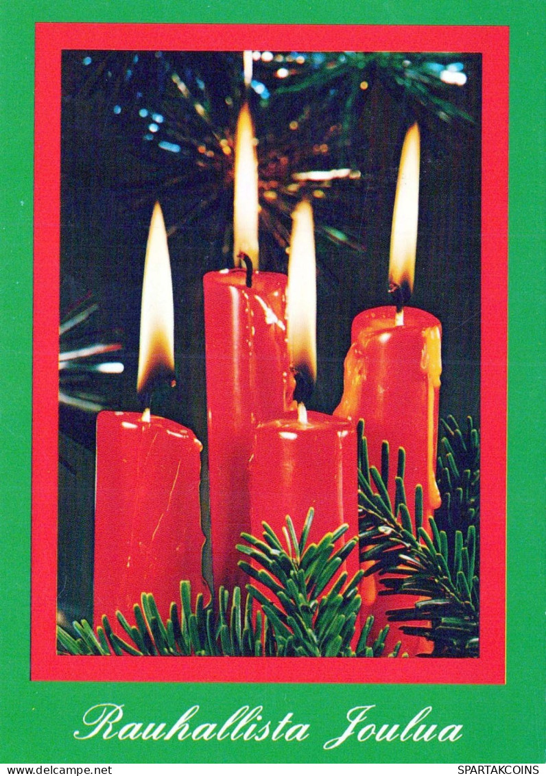 Happy New Year Christmas CANDLE Vintage Postcard CPSM #PBN745.GB - Año Nuevo