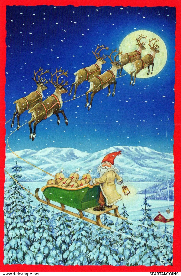 SANTA CLAUS Happy New Year Christmas Vintage Postcard CPSM #PBL576.GB - Kerstman