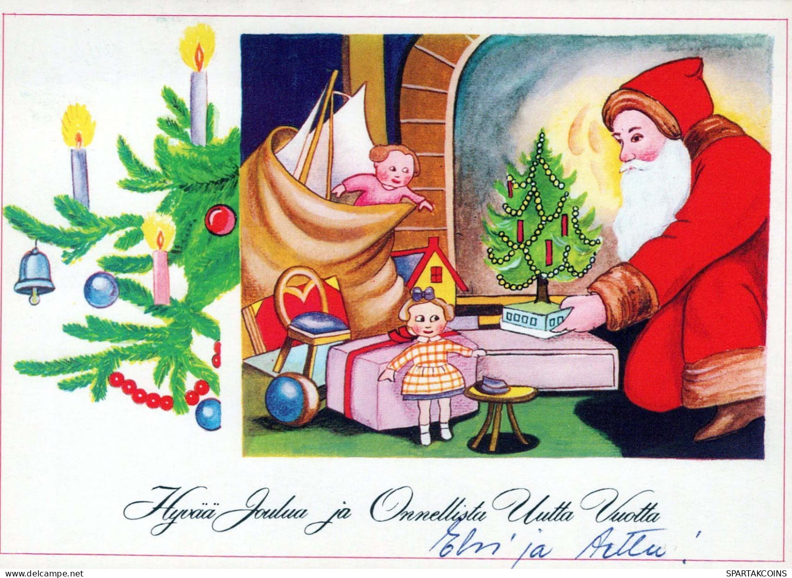 SANTA CLAUS Happy New Year Christmas Vintage Postcard CPSM #PBB065.GB - Kerstman